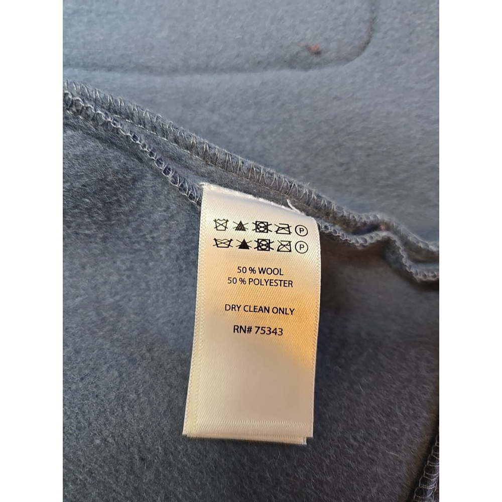 Joie Women's Light Blue Woold Blend Full Zip Flap Pocket Hip Length Coat Large - Picture 9 of 9